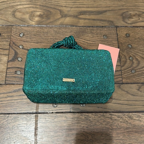 NWT Cult Gaia Sienna Mini Top Handle Rhinestone Bag Paradiso Green - Picture 2 of 7